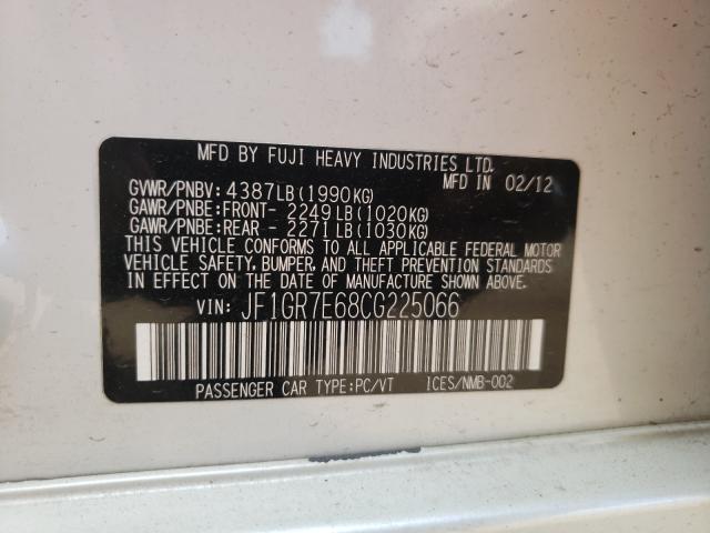 2012 SUBARU IMPREZA SE JF1GR7E68CG225066