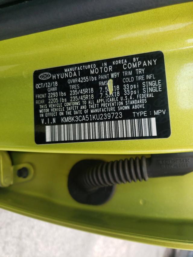 2019 HYUNDAI KONA LIMIT KM8K3CA51KU239723