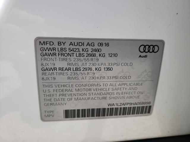 2017 AUDI Q5 PREMIUM WA1L2AFP9HA058898