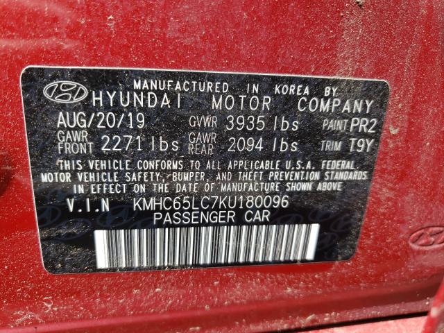 2019 HYUNDAI IONIQ BLUE KMHC65LC7KU180096