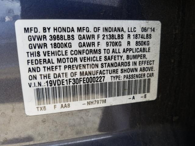 2015 ACURA ILX 20 19VDE1F30FE000227