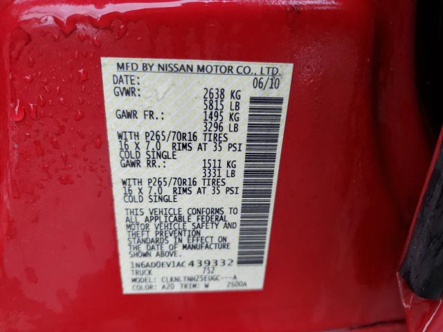 2010 NISSAN FRONTIER C 1N6AD0EV1AC439332