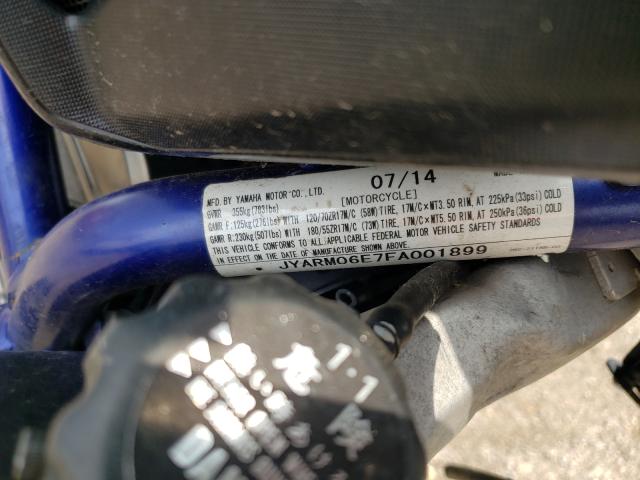 2015 YAMAHA FZ07 JYARM06E7FA001899