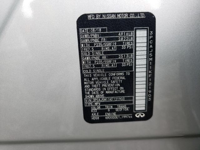 2019 INFINITI QX50 ESSEN 3PCAJ5M11KF121903