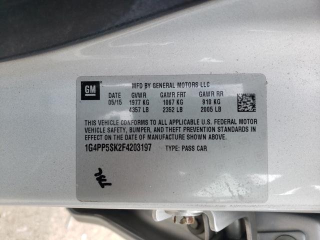 2015 BUICK ALLURE CXS 1G4PP5SK2F4203197