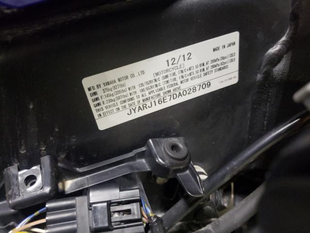 2013 YAMAHA YZFR6 JYARJ16E7DA028709