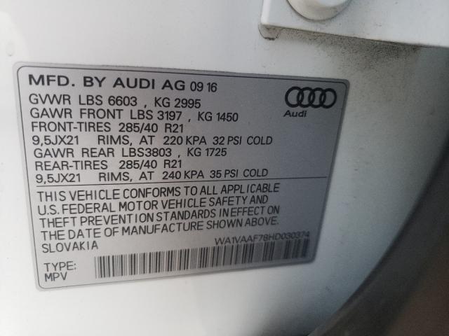 2017 AUDI Q7 PRESTIG WA1VAAF78HD030374