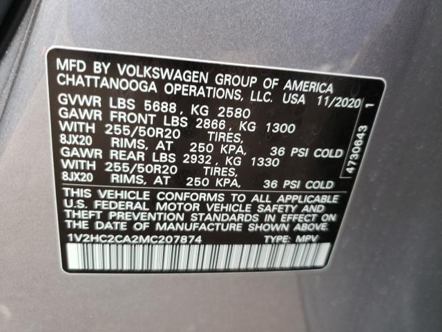 2021 VOLKSWAGEN ATLAS CROS 1V2HC2CA2MC207874