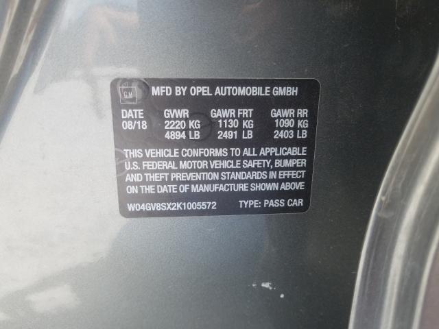 2019 BUICK REGAL TOUR W04GV8SX2K1005572