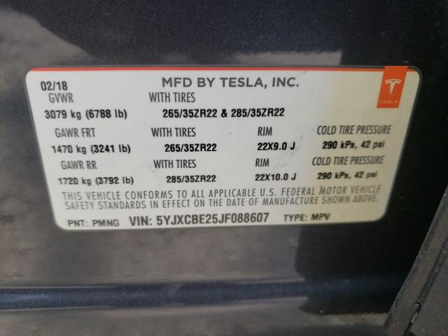 2018 TESLA MODEL X 5YJXCBE25JF088607