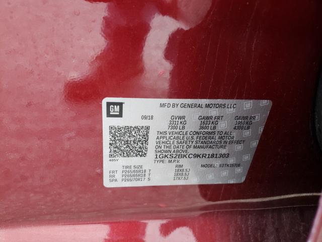 2019 GMC YUKON SLT 1GKS2BKC9KR181303