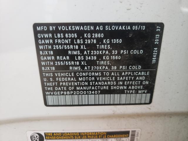 2013 VOLKSWAGEN TOUAREG WVGEP9BP2DD013407