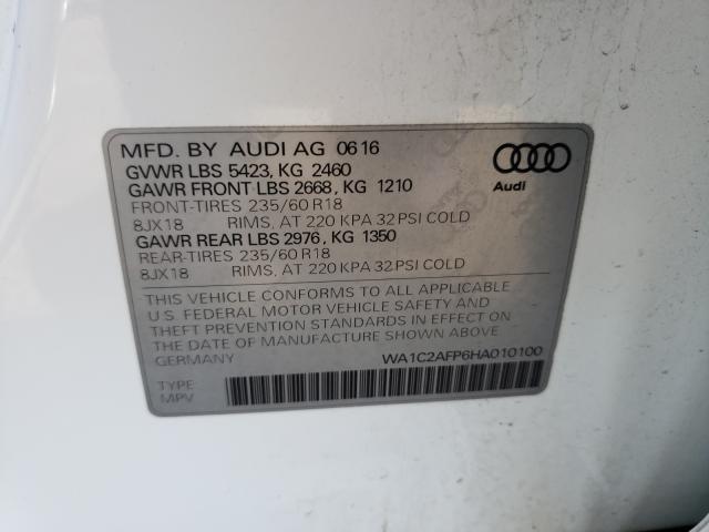 VIN WA1C2AFP6HA010100 2017 Audi Q5, Premium no.10