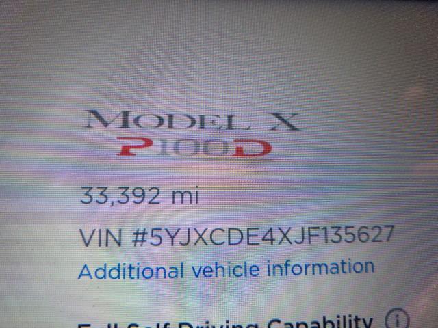 2018 TESLA MODEL X 5YJXCDE4XJF135627