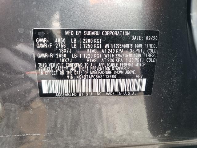 2021 SUBARU OUTBACK TO 4S4BTAPC5M3113660