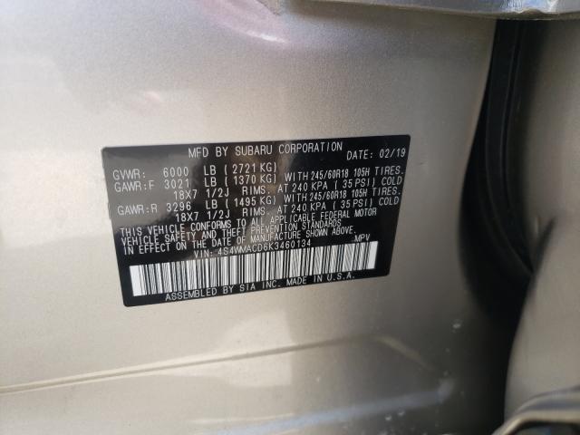 2019 SUBARU ASCENT PRE 4S4WMACD6K3460134