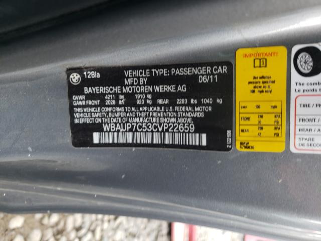 2012 BMW 128 I WBAUP7C53CVP22659