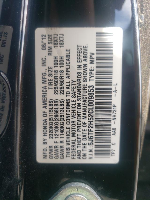 2012 HONDA CROSSTOUR 5J6TF2H52CL009853