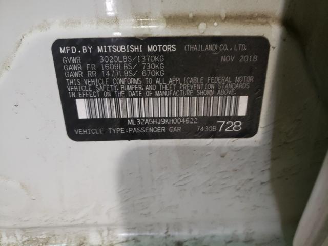 2019 MITSUBISHI MIRAGE LE ML32A5HJ9KH004622