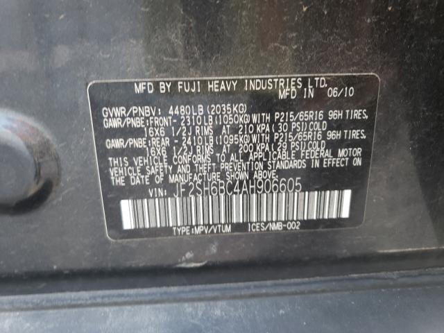 2010 SUBARU FORESTER X JF2SH6BC4AH906605