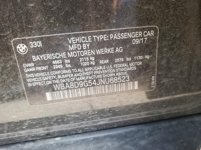 2018 BMW 330 XI WBA8D9G54JNU68523