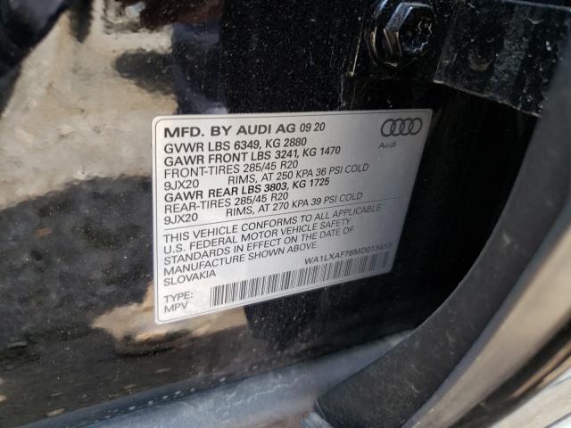 VIN WA1LXAF76MD013413 2021 Audi Q7, Premium Plus no.10