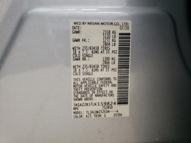 2020 NISSAN MURANO 5N1AZ2BJ7LN159824