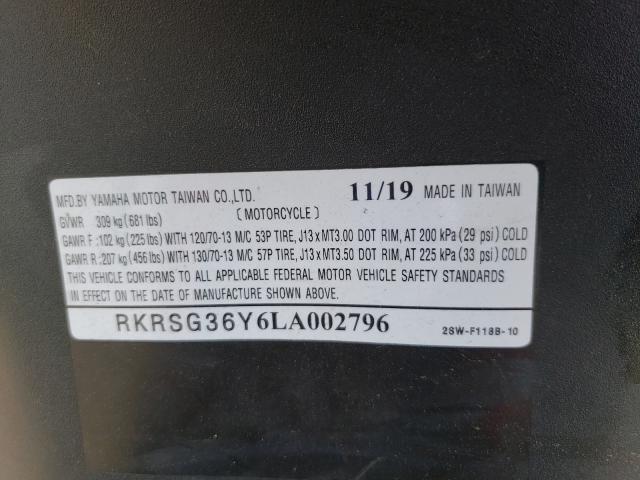 2020 YAMAHA XC155 RKRSG36Y6LA002796