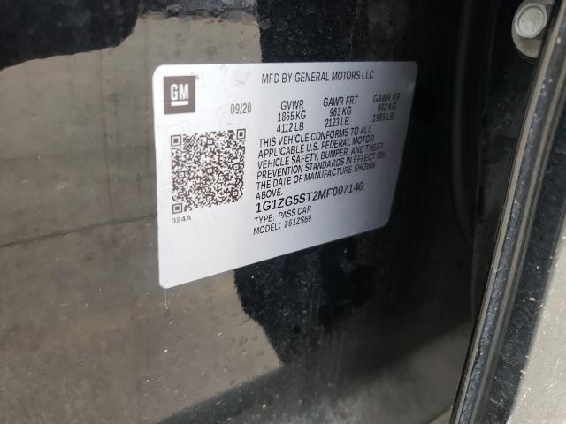 2021 CHEVROLET MALIBU RS 1G1ZG5ST2MF007146