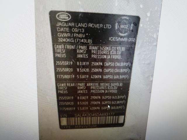 2013 LAND ROVER LR4 HSE LU SALAK2D45DA693177