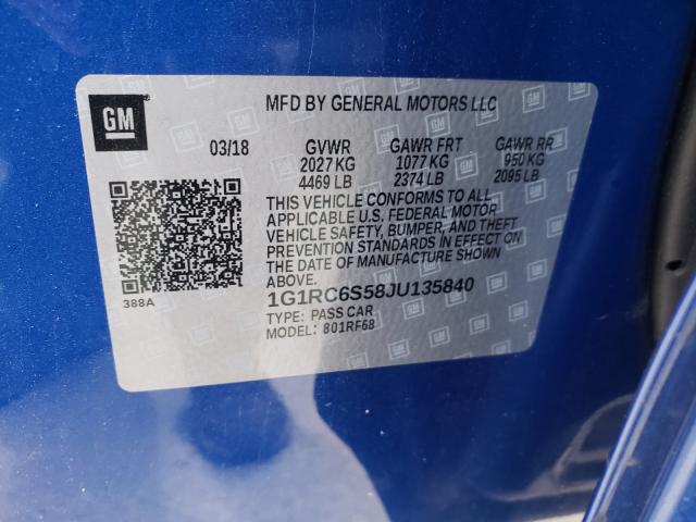 VIN 1G1RC6S58JU135840 2018 Chevrolet Volt, LT no.10