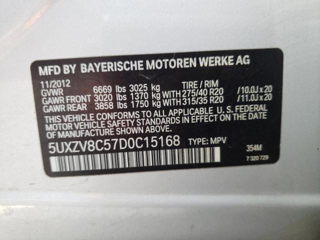 2013 BMW X5 XDRIVE5 5UXZV8C57D0C15168