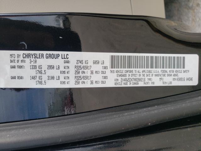 2010 VOLKSWAGEN ROUTAN SEL 2V4RW5DX7AR280216
