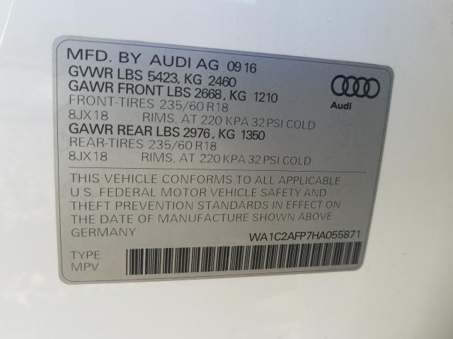 VIN WA1C2AFP7HA055871 2017 Audi Q5, Premium no.10