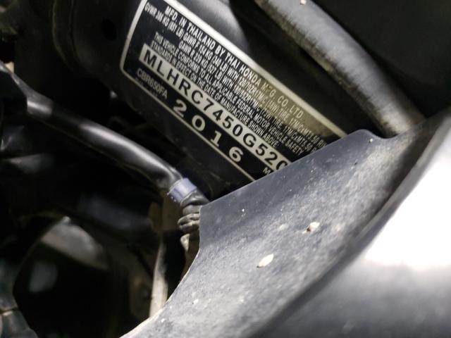 2016 HONDA CBR650 FA MLHRC7450G5200108