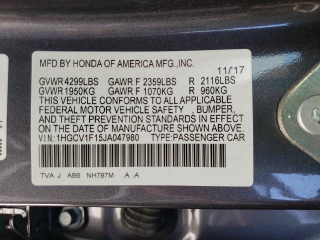 2018 HONDA ACCORD LX 1HGCV1F15JA047980