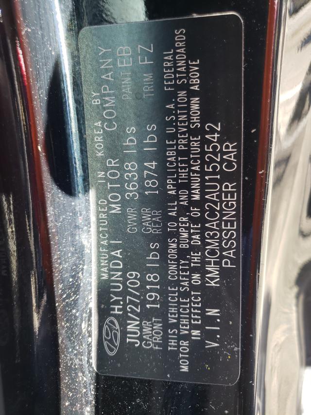 2010 HYUNDAI ACCENT BLU KMHCM3AC2AU152542