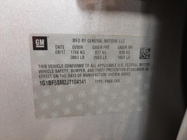 2018 CHEVROLET CRUZE PREM 1G1BF5SM2J7104141