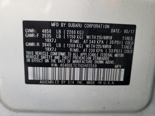 2017 SUBARU OUTBACK TO 4S4BSETC7H3402559