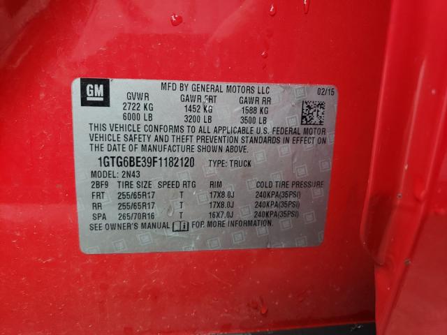 2015 GMC CANYON SLE 1GTG6BE39F1182120