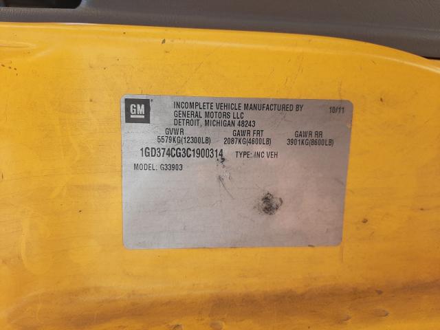 2012 GMC SAVANA CUT 1GD374CG3C1900314