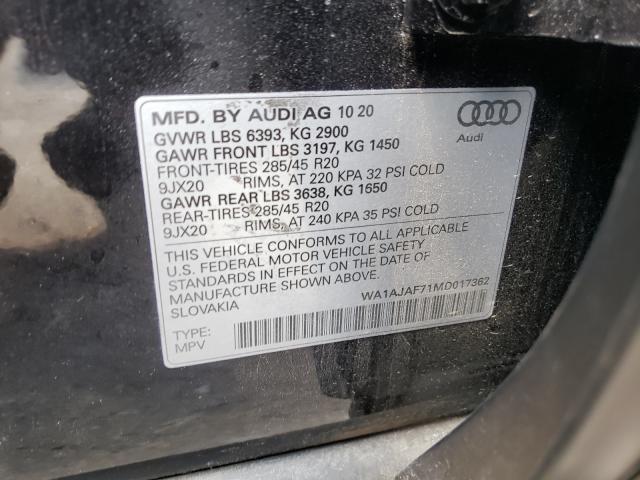 VIN WA1AJAF71MD017362 2021 Audi Q7, Premium no.10