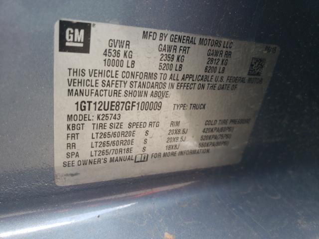 2016 GMC SIERRA K25 1GT12UE87GF100009