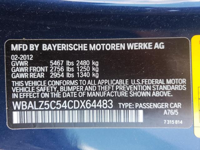 2012 BMW 650 XI WBALZ5C54CDX64483