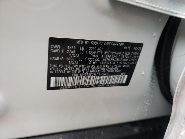 2020 SUBARU OUTBACK PR 4S4BTAEC9L3253647