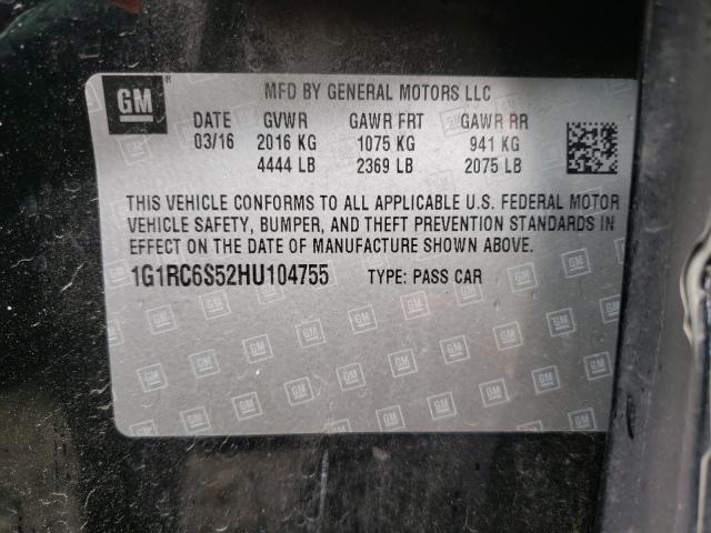 2017 CHEVROLET VOLT LT 1G1RC6S52HU104755