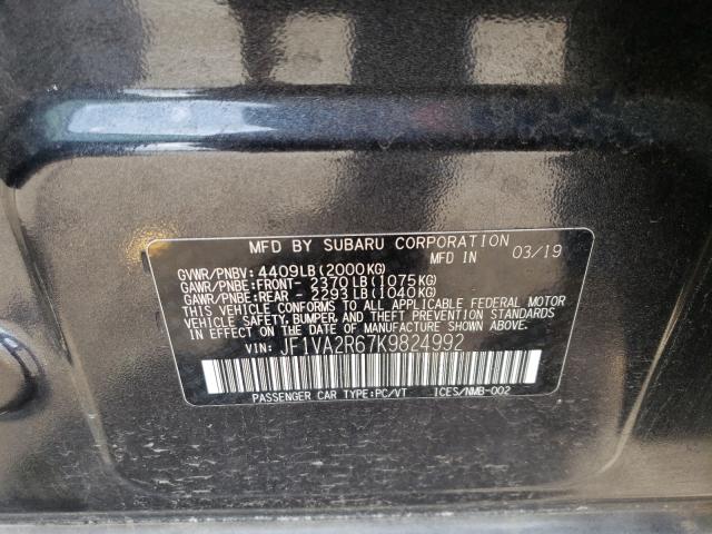 2019 SUBARU WRX STI JF1VA2R67K9824992
