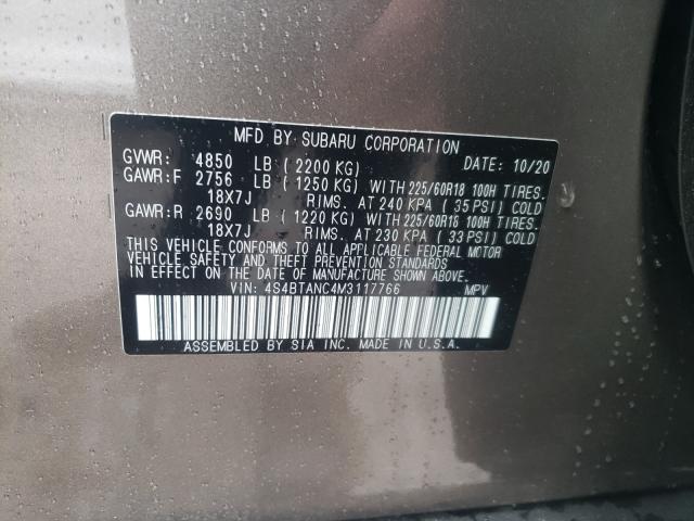 2021 SUBARU OUTBACK LI 4S4BTANC4M3117766