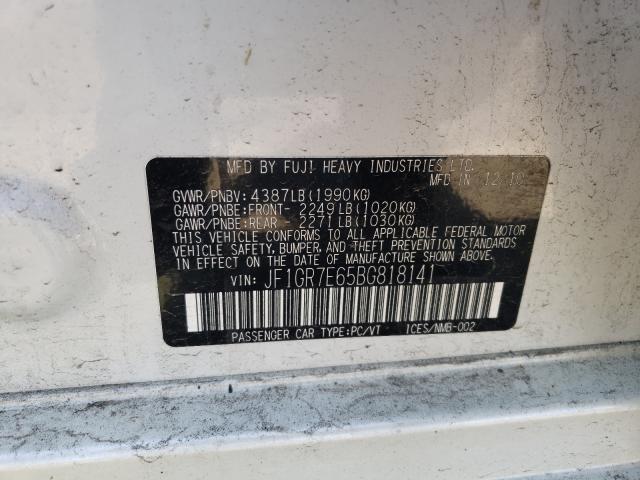 2011 SUBARU IMPREZA WR JF1GR7E65BG818141