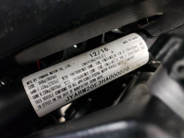 2017 YAMAHA FZ07A JYARM20E3HA000028